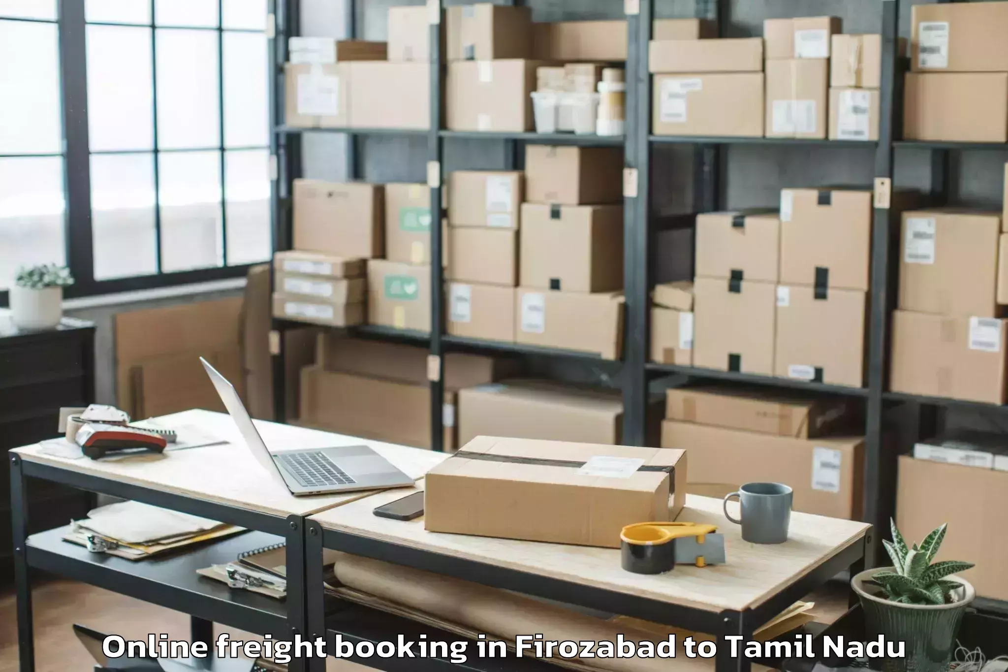 Reliable Firozabad to Gandarvakkottai Online Freight Booking